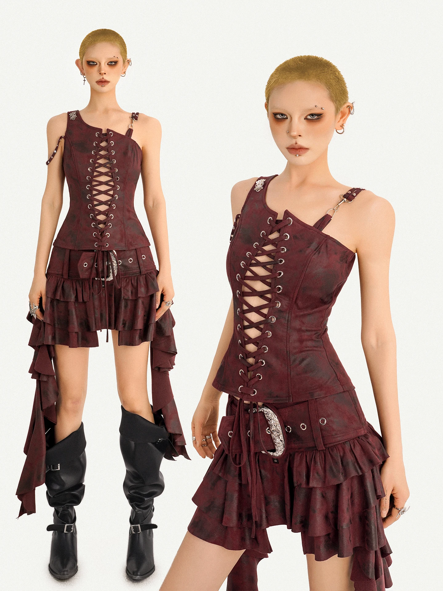 Fashionable Slim Fit Bandage Vest And Short Skirt Set Women's Summer Outfit NICO MOLLY Original Vintage Style Hot Girl Look
Fashionable Slim Fit Bandage Vest And Short Skirt Set Women's Summer Outfit NICO MOLLY Original Vintage Style Hot Girl Look