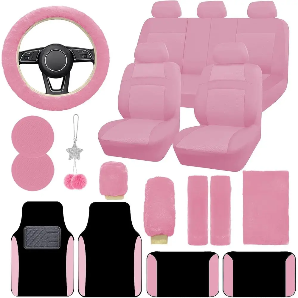 Universal 3D Air Mesh Seat Covers with Waterproof Mats, 5mm Sponge, Steering Wheel Cover, for SUVs (Pink)
Universal 3D Air Mesh Seat Covers with Waterproof Mats, 5mm Sponge, Steering Wheel Cover, for SUVs (Pink)