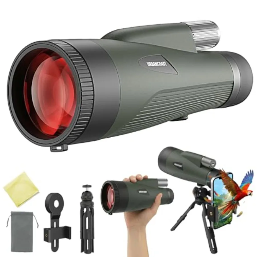 15x65 Monoculars for Adults High Powered Monocular Telescope with Phone Adapter Tripod Super Bright Waterproof with BAK4 Prism
15x65 Monoculars for Adults High Powered Monocular Telescope with Phone Adapter Tripod Super Bright Waterproof with BAK4 Prism