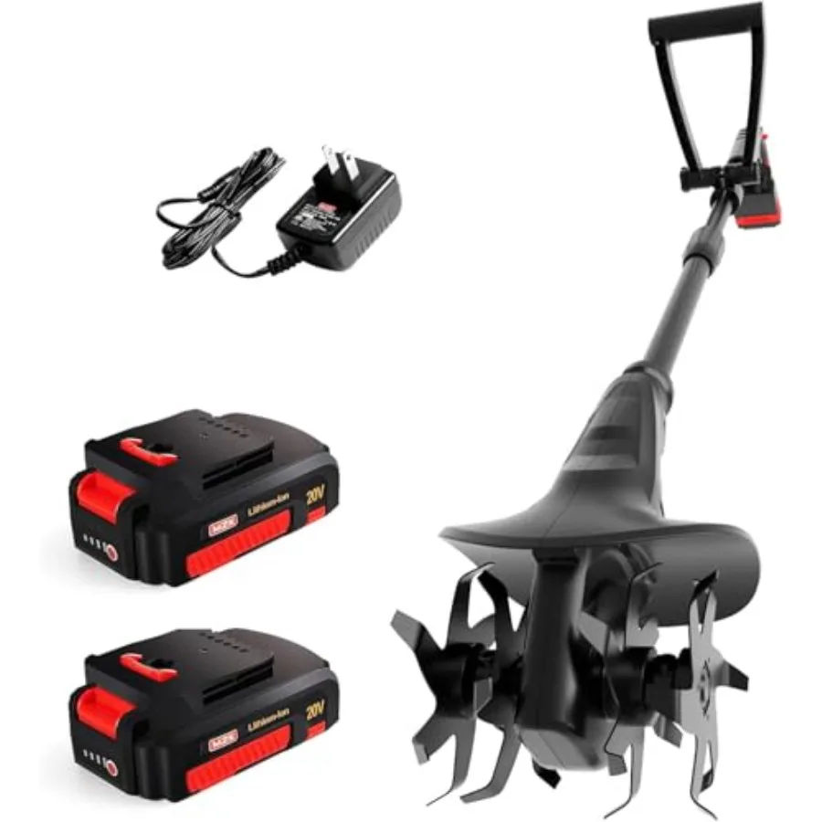 20V Cordless Tiller Cultivator with Steel Tines, 8-inch Wide Battery Powered Garden Cultivator, 360RPM Electric Mini Tiller for
20V Cordless Tiller Cultivator with Steel Tines, 8-inch Wide Battery Powered Garden Cultivator, 360RPM Electric Mini Tiller for