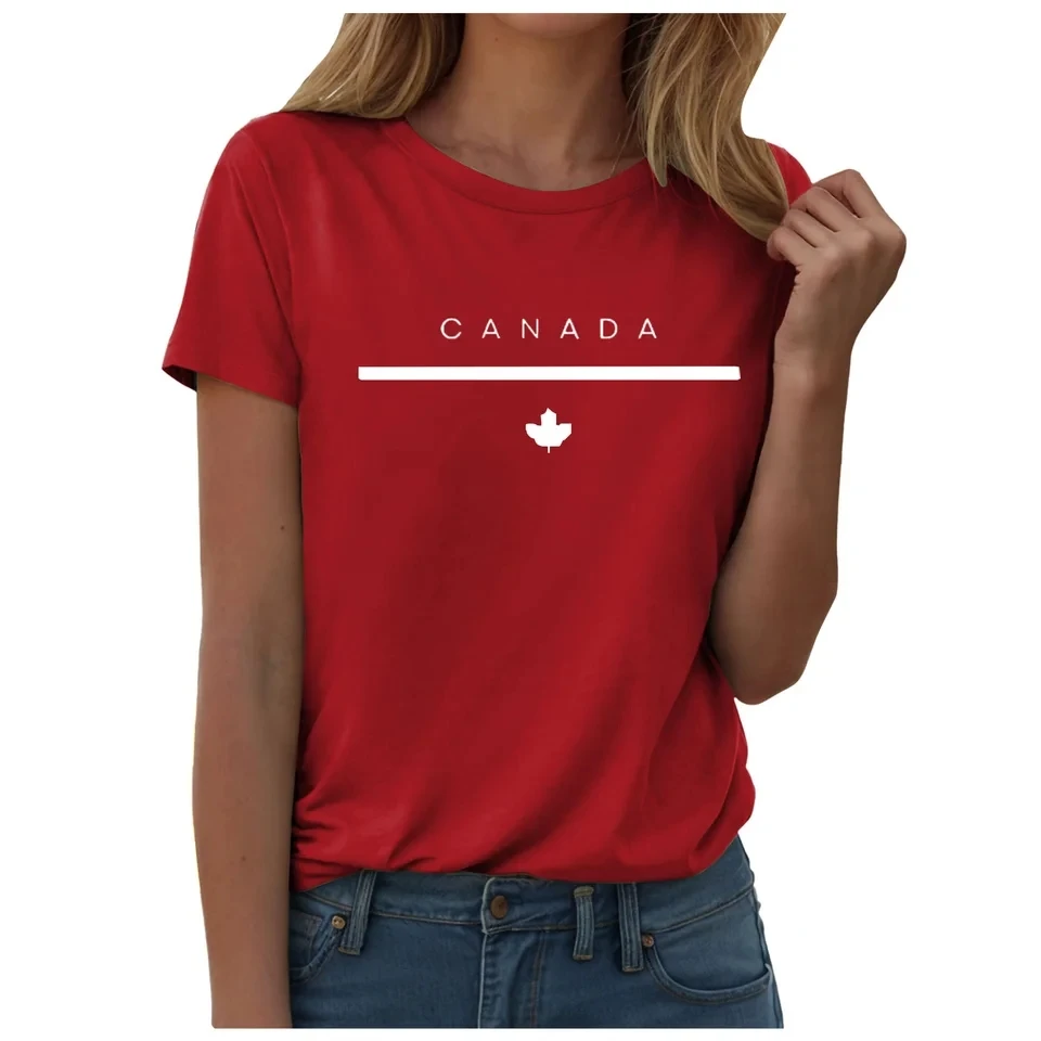 Canadian Flag T-Shirt For Women Maple Leaf Graphic Tees Summer O Neck Short Sleeve Tshirt Canada Day Ladies Tee Shirt Tops
Canadian Flag T-Shirt For Women Maple Leaf Graphic Tees Summer O Neck Short Sleeve Tshirt Canada Day Ladies Tee Shirt Tops