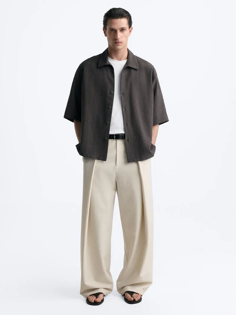 Fall New Men's Loose Wide Leg Casual Pants Trousers in Beige with Pleated Decorations Comfortable Loose Fit Youth Faion
Fall New Men's Loose Wide Leg Casual Pants Trousers in Beige with Pleated Decorations Comfortable Loose Fit Youth Faion