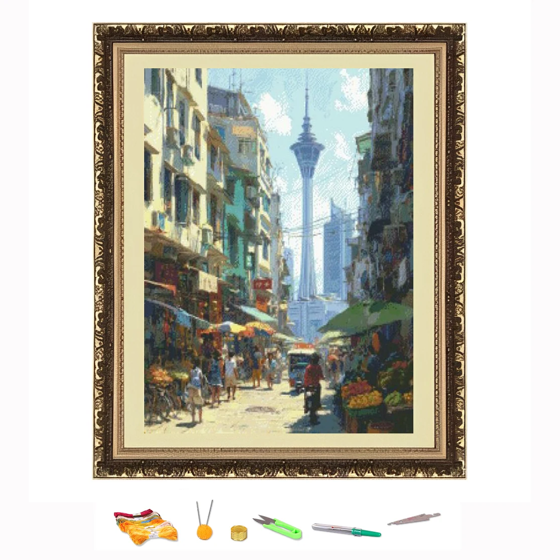 Cross Stitch Embroidery The market under the tower DIY Needlework Kit Decorate Printed on Canva 11CT
Cross Stitch Embroidery The market under the tower DIY Needlework Kit Decorate Printed on Canva 11CT