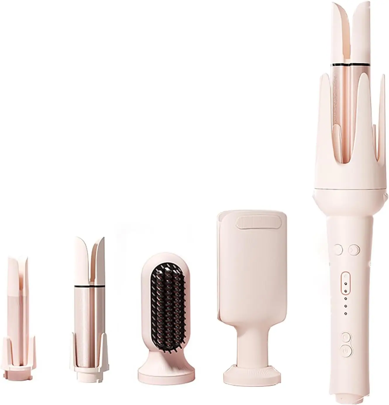 5-in-1 Curling Iron Set: 3 Barrels, Straightener Brush & Volumizing Comb, 3 Temp, Timer & Negative Ions
5-in-1 Curling Iron Set: 3 Barrels, Straightener Brush & Volumizing Comb, 3 Temp, Timer & Negative Ions