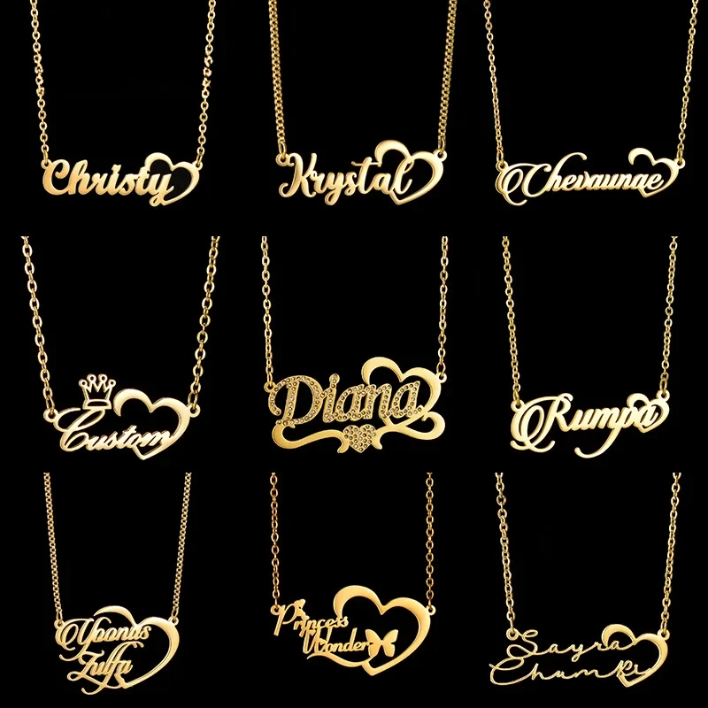 LOVE&NAME Personalized Custom Name Necklace Stainless Steel Heart Style Pendant Choker for Women Men Couple Jewelry Gifts
LOVE&NAME Personalized Custom Name Necklace Stainless Steel Heart Style Pendant Choker for Women Men Couple Jewelry Gifts