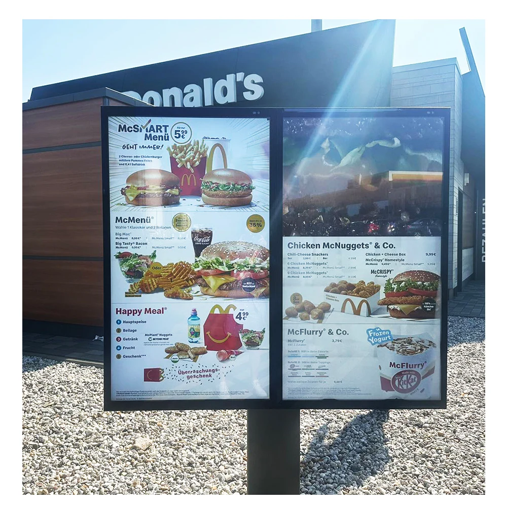 4k IP65 Outdoor Display Vendor Outdoor Menu Screen Digital Drive Thru LCD Screen Digital Signage
4k IP65 Outdoor Display Vendor Outdoor Menu Screen Digital Drive Thru LCD Screen Digital Signage