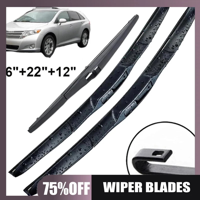 Suitable for Toyota Venza AV10 2009-2019 26'+22'+12' wiper blades
Suitable for Toyota Venza AV10 2009-2019 26'+22'+12' wiper blades