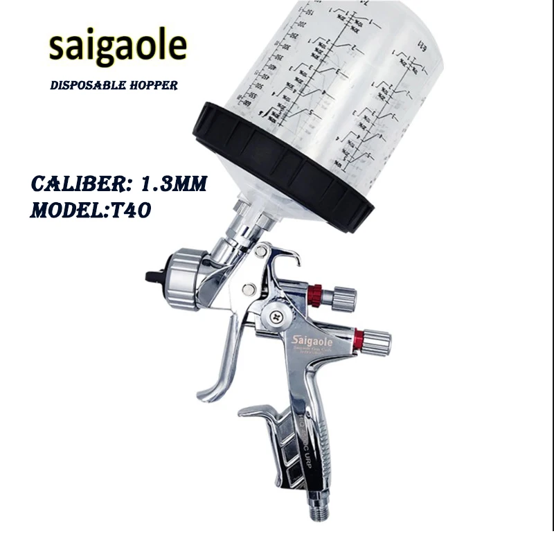 Pneumatic spray gun Saigaole T40 No wash pot High atomization Spray gun Spray painting machine Automotive sheet metal painting
Pneumatic spray gun Saigaole T40 No wash pot High atomization Spray gun Spray painting machine Automotive sheet metal painting