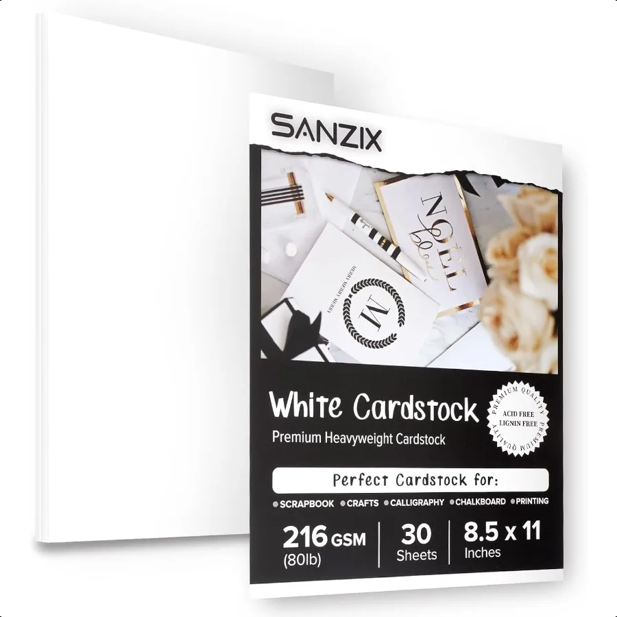 30 Sheets White Cardstock Paper 8.5 x 1180lb 216 GSM Heavyweight Thick White Card Stock for Invitations Menus Scrapbooking DIY
30 Sheets White Cardstock Paper 8.5 x 1180lb 216 GSM Heavyweight Thick White Card Stock for Invitations Menus Scrapbooking DIY