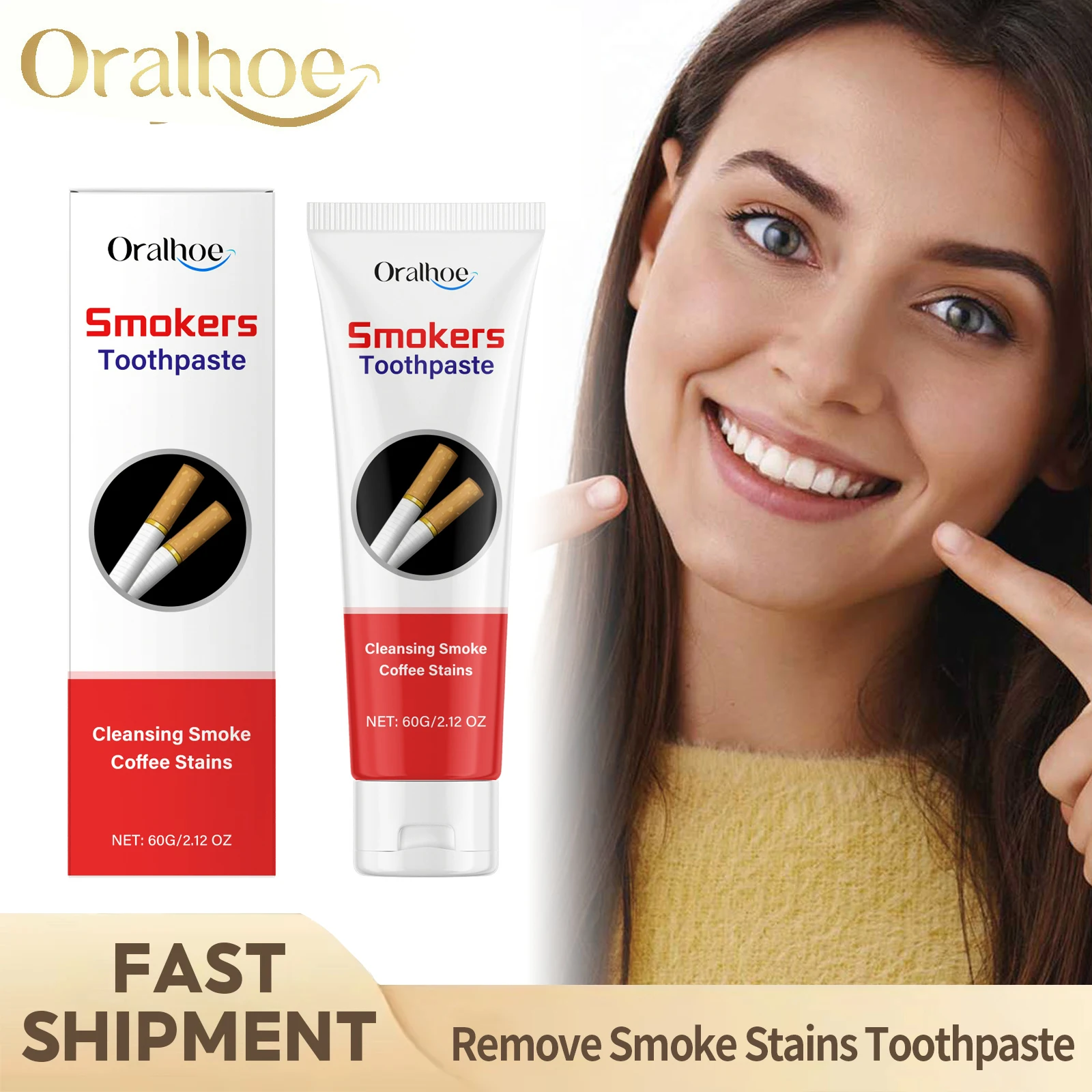 Teeth Whitening Toothpaste Remove Smoke Coffee Tea Stains Plaque Clean Oral Hygiene Fresh Breath Bleaching Toothpaste For Smoker
Teeth Whitening Toothpaste Remove Smoke Coffee Tea Stains Plaque Clean Oral Hygiene Fresh Breath Bleaching Toothpaste For Smoker