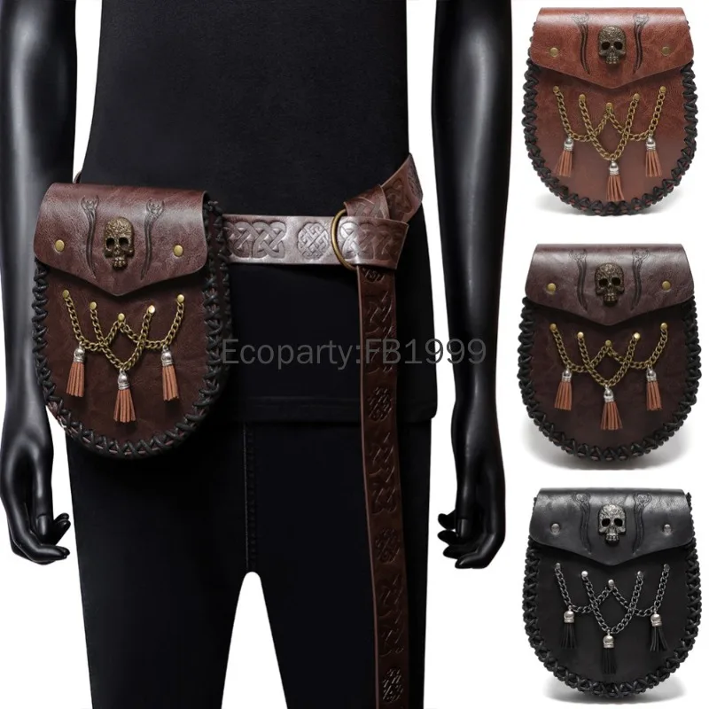 Adult Vintage Medieval Pu Leather Belt Pouches Knight Retro Chain Tassel Copper Coin Waist Bag Halloween Masquerade LARP Costume
Adult Vintage Medieval Pu Leather Belt Pouches Knight Retro Chain Tassel Copper Coin Waist Bag Halloween Masquerade LARP Costume