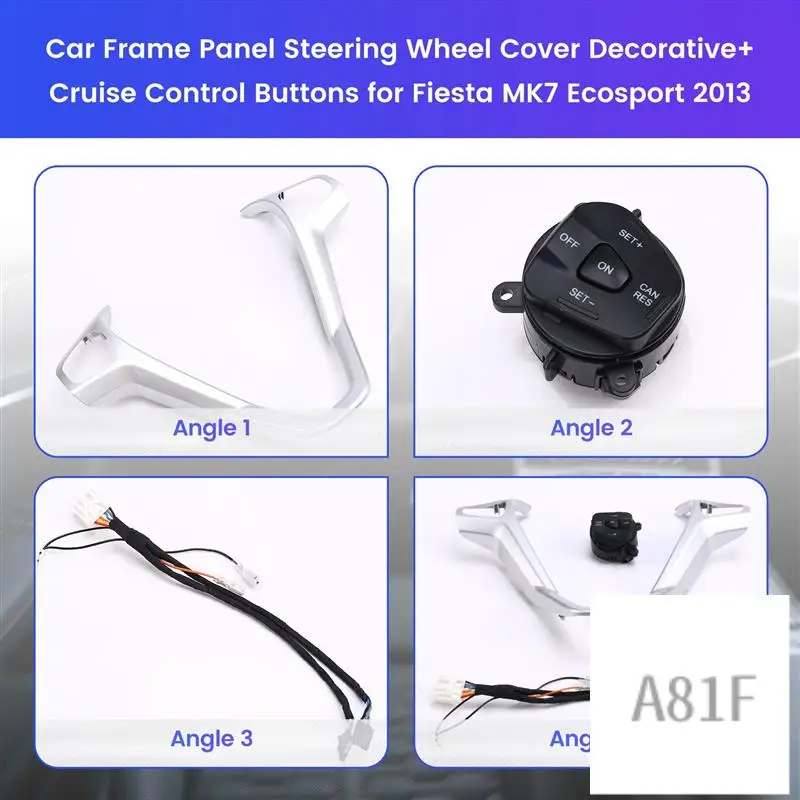 New Car Frame Panel Steering Wheel Cover Decorative+Cruise Control Buttons For Ford Fiesta MK7 Ecosport 2013
New Car Frame Panel Steering Wheel Cover Decorative+Cruise Control Buttons For Ford Fiesta MK7 Ecosport 2013