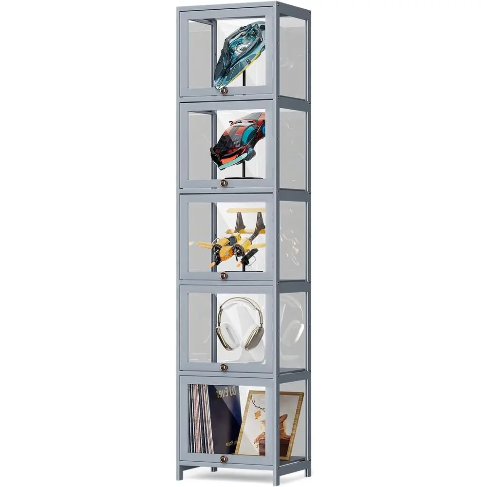 5-Tier Acrylic Display Cabinet, 68 Tall, Grey, Ideal for Collectibles and Living Spaces
5-Tier Acrylic Display Cabinet, 68 Tall, Grey, Ideal for Collectibles and Living Spaces