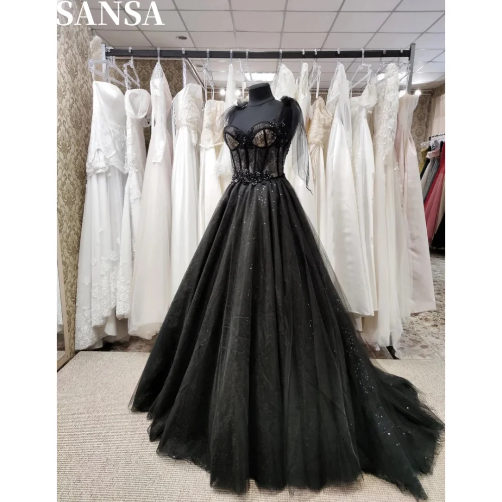 Sansa Sexy Glitter Embroidery A-line Lace Evening Dress Floor-Length Wedding Dress Spaghetti Strap Strapless vestidos de fiesta
Sansa Sexy Glitter Embroidery A-line Lace Evening Dress Floor-Length Wedding Dress Spaghetti Strap Strapless vestidos de fiesta