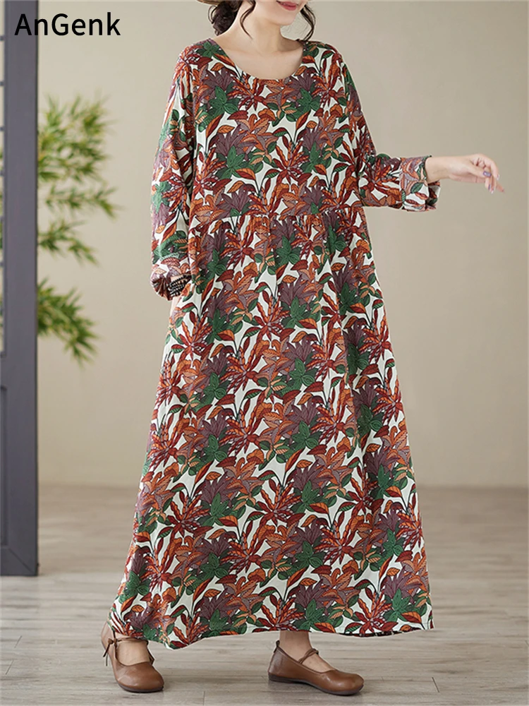 Cotton Vintage Print Floral Dresses For Women Casual Loose Long Sleeve Spring Autumn Dress Femme Robe Vestidos Elegant Clothing
Cotton Vintage Print Floral Dresses For Women Casual Loose Long Sleeve Spring Autumn Dress Femme Robe Vestidos Elegant Clothing