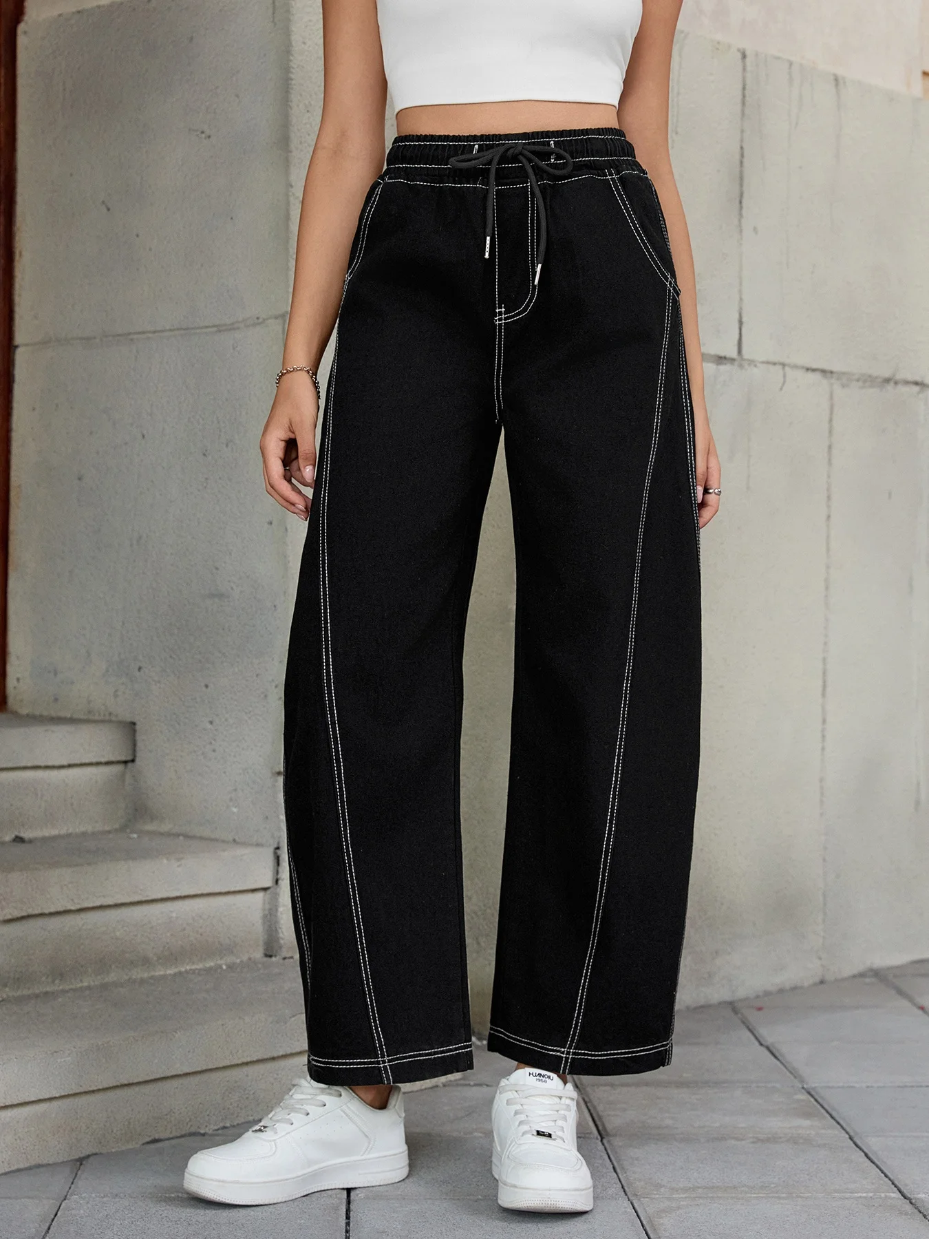 Y2k, прямые джинсы контрастного цвета с завязками, женские укороченные брюки с высокой талией и швом, наклонные карманы, девятиточечные брюки для улицы, мы
Y2k, прямые джинсы контрастного цвета с завязками, женские укороченные брюки с высокой талией и швом, наклонные карманы, девятиточечные брюки для улицы, мы