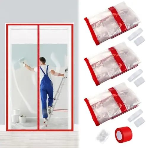 Preboun Magnetic Dust Barrier Door Kit 4x7.5 ft Red – Self-Closing Plastic Door Curtain for Construction
Preboun Magnetic Dust Barrier Door Kit 4x7.5 ft Red – Self-Closing Plastic Door Curtain for Construction