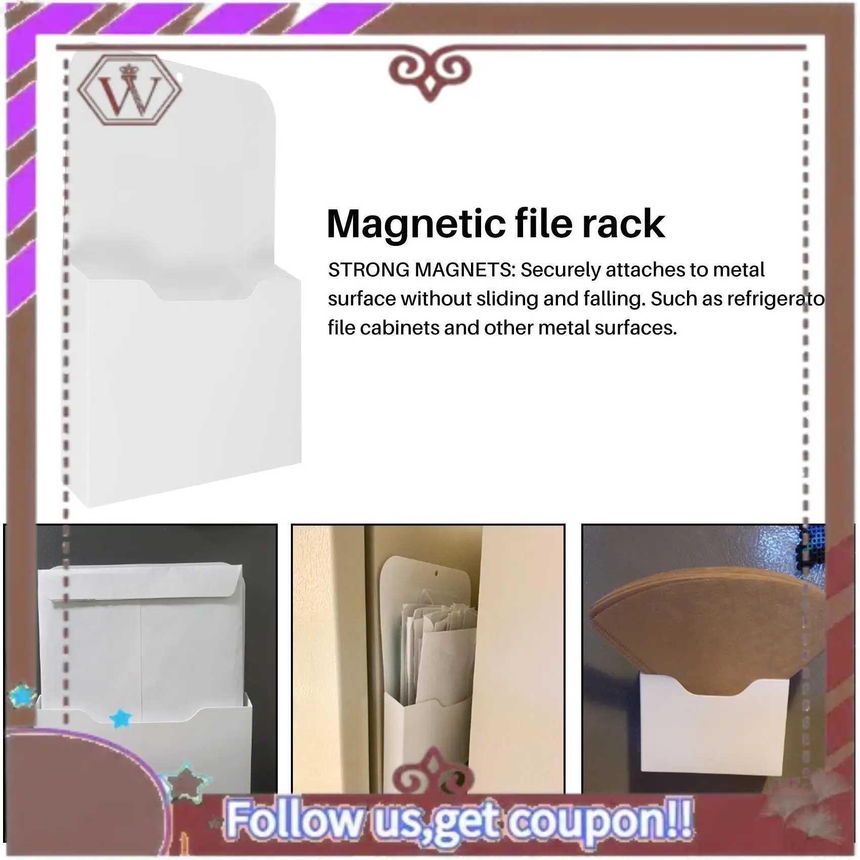 ABBG-Magnetic File Holder - Magnetic Paper Holder, Pocket Organizer Office Supplies Storage Mail Organizer For Notebooks,Letter
ABBG-Magnetic File Holder - Magnetic Paper Holder, Pocket Organizer Office Supplies Storage Mail Organizer For Notebooks,Letter