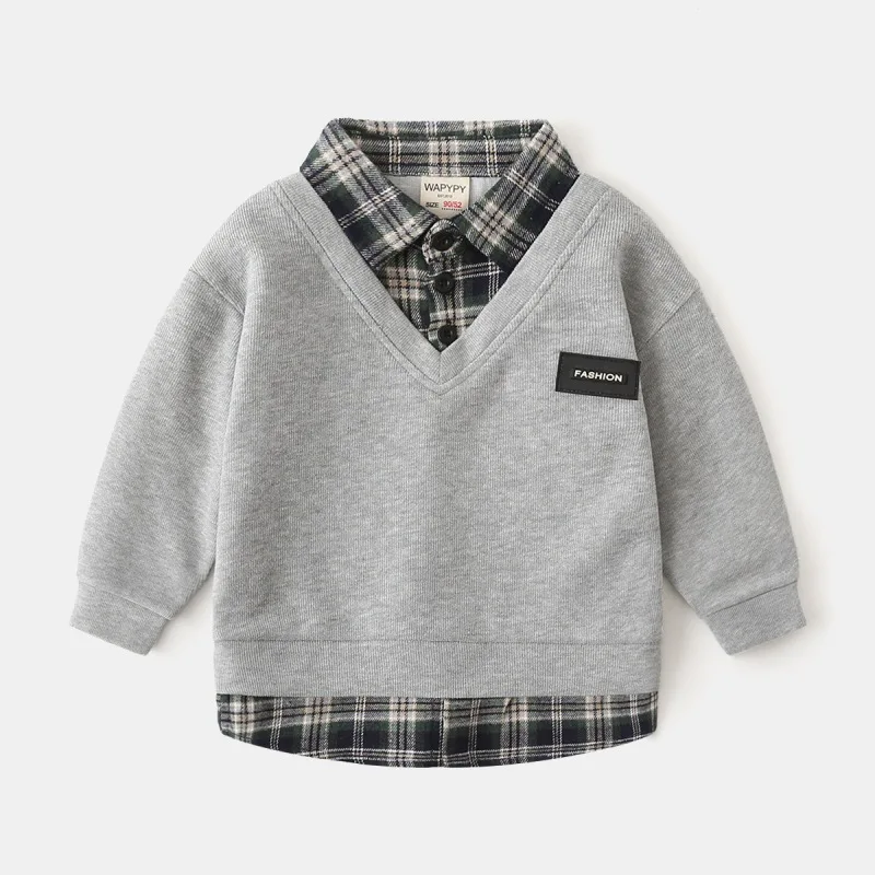 Spring Autumn Children Sweater Shirt Hoodies Fashion Boys Cotton Plaid Collar Sticker Pullovers Kids Long Sleeve Sweatshirts 8Y
Spring Autumn Children Sweater Shirt Hoodies Fashion Boys Cotton Plaid Collar Sticker Pullovers Kids Long Sleeve Sweatshirts 8Y