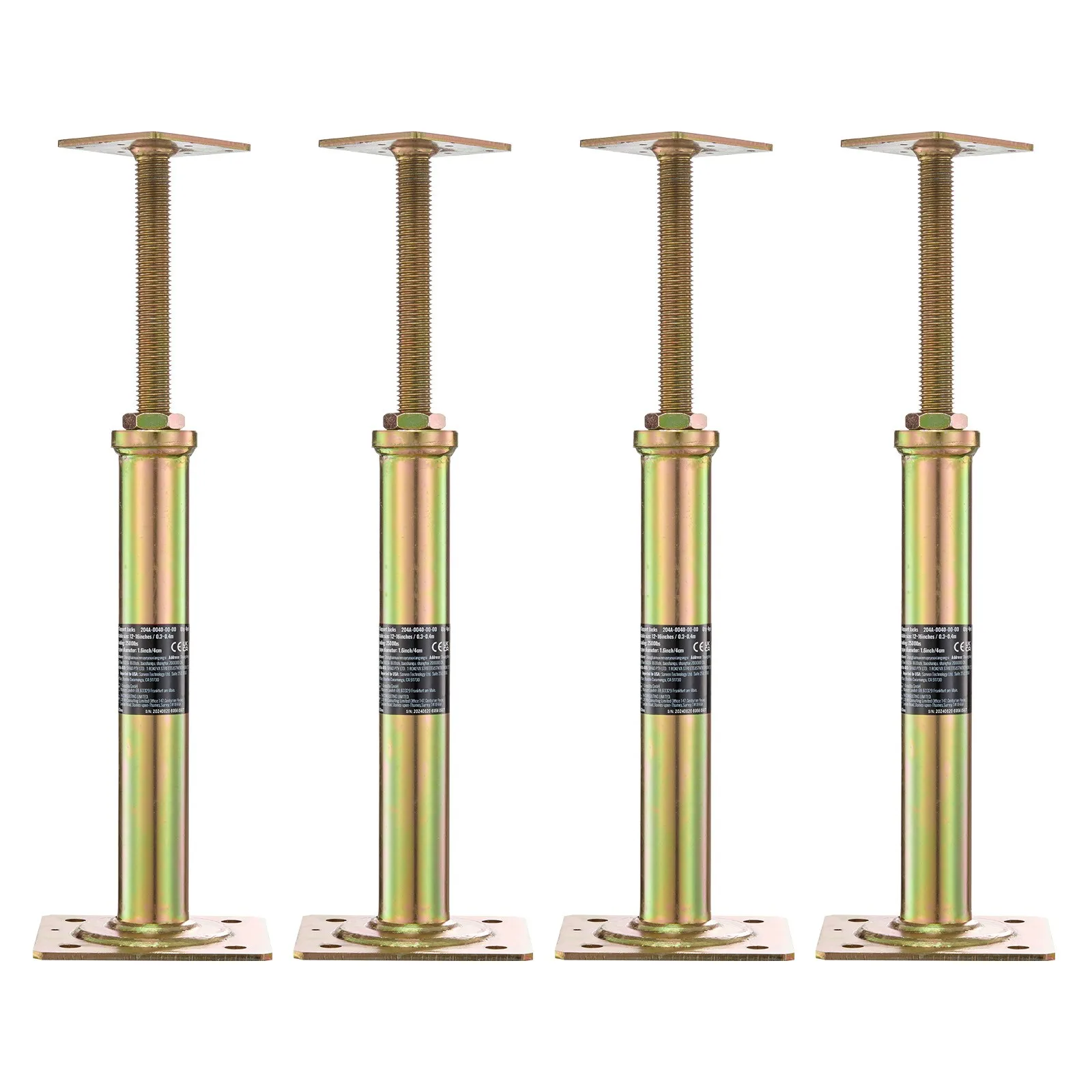 4PC Adjustable Floor Jack Post House Floor Leveling Lift 11.6"-16" Height
4PC Adjustable Floor Jack Post House Floor Leveling Lift 11.6"-16" Height