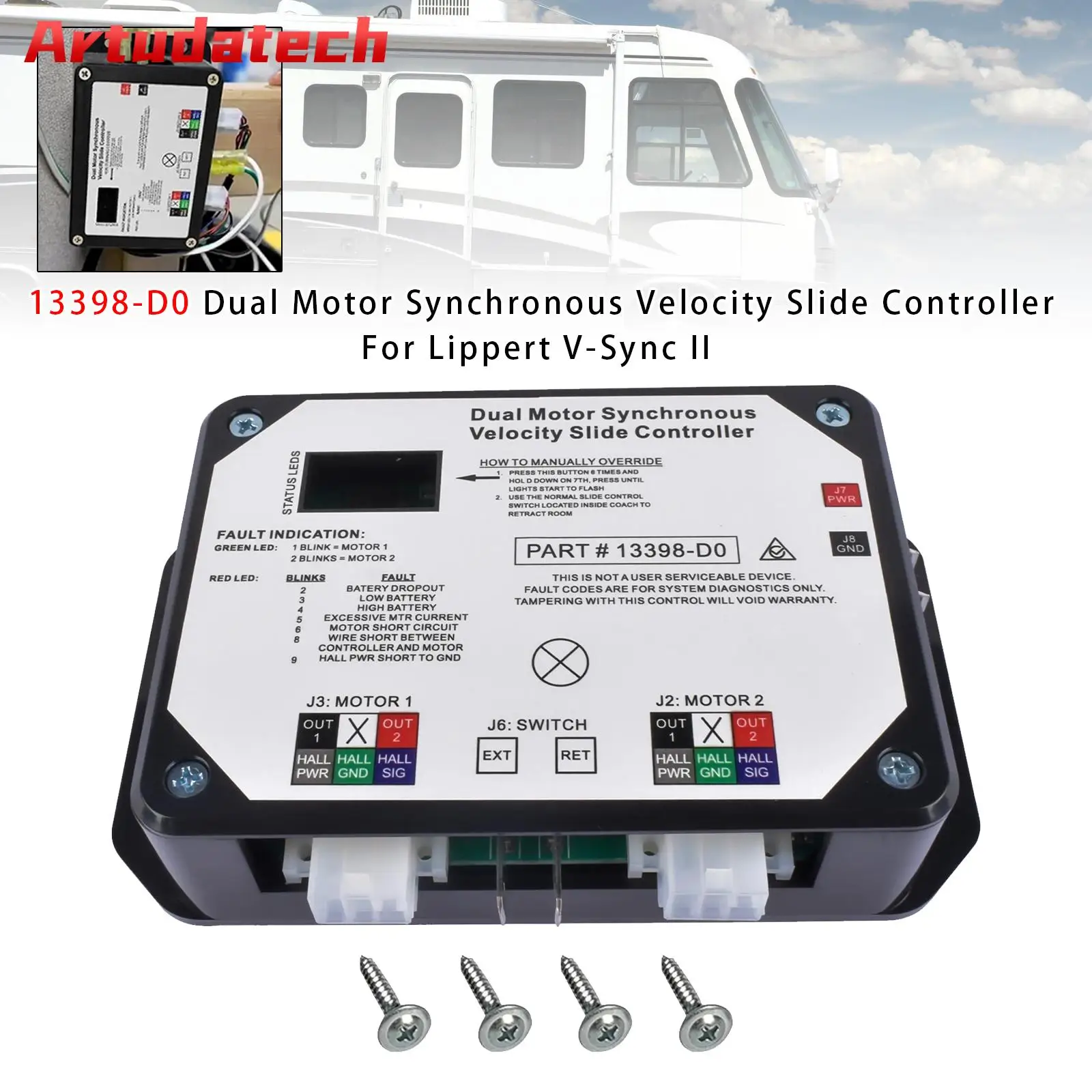 Контроллер скорости Artudatech 13398-D0 с двумя синхронными двигателями для Lippert V-Sync II, автомобильные аксессуары
Контроллер скорости Artudatech 13398-D0 с двумя синхронными двигателями для Lippert V-Sync II, автомобильные аксессуары