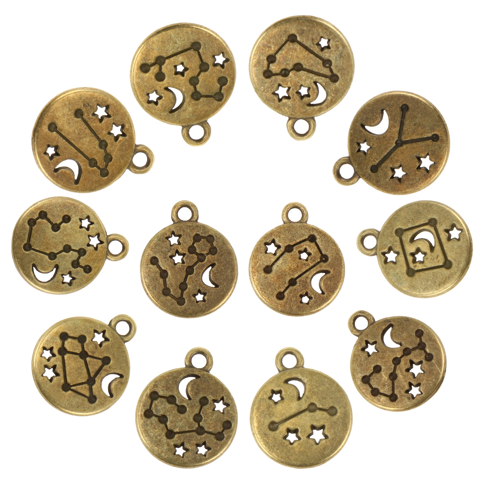 72 Pcs Necklace Horoscope Hollow Jewelry Accessories Charms for Making Pendant Braclets Round
72 Pcs Necklace Horoscope Hollow Jewelry Accessories Charms for Making Pendant Braclets Round