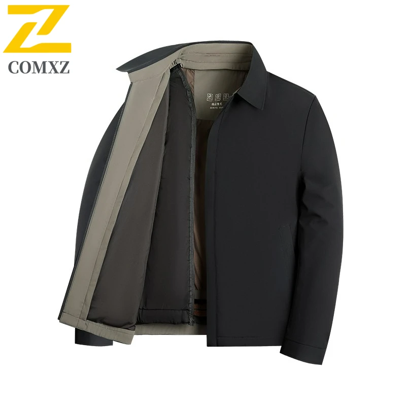 COMXZ Мужская стеганая куртка с отложным воротником, деловая повседневная легкая стеганая куртка, теплое зимнее пальто премиум-класса из кроличьего меха с внутренним слоем
COMXZ Мужская стеганая куртка с отложным воротником, деловая повседневная легкая стеганая куртка, теплое зимнее пальто премиум-класса из кроличьего меха с внутренним слоем