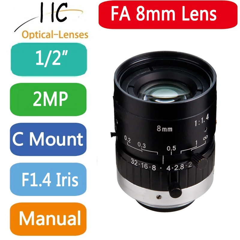 0814MM 2.0 Mega Pixel C-Mount 8mm 1/2" FA / Machine Vision fixed focal length lenses Industrial camera Lens
0814MM 2.0 Mega Pixel C-Mount 8mm 1/2" FA / Machine Vision fixed focal length lenses Industrial camera Lens