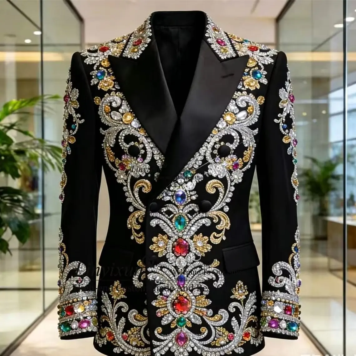 Sparkly Ornament Crystal Men Suit Customized Beaded Groom Male Prom Blazers 2 Pieces Sets Wedding Slim Fit Party ropa hombre
Sparkly Ornament Crystal Men Suit Customized Beaded Groom Male Prom Blazers 2 Pieces Sets Wedding Slim Fit Party ropa hombre