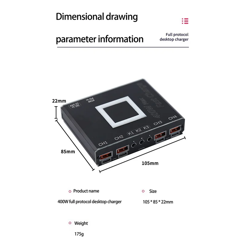 Y45A-4 Way Full Protocol Desktop Charger Multi-Function Fast Charging Module PD SW3518 Buck Module 400W Charger QC3.0 Durable
Y45A-4 Way Full Protocol Desktop Charger Multi-Function Fast Charging Module PD SW3518 Buck Module 400W Charger QC3.0 Durable