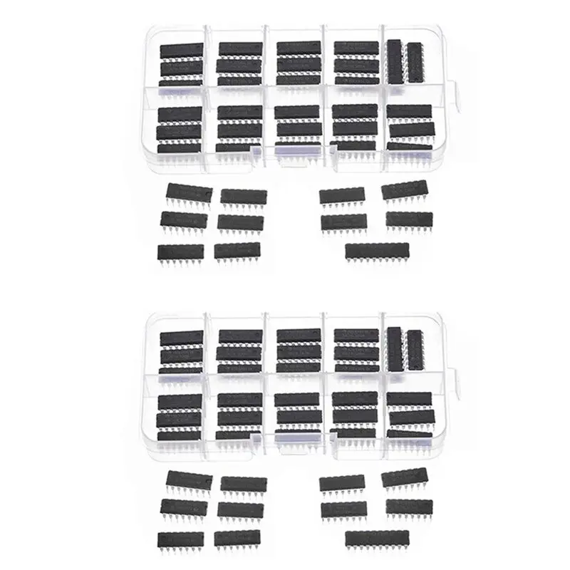 80Pcs 74Hcxx + 74Lsxx Series Logic IC Assortment Kit, Digital Integrated Chip(40Pcs 74Hcxx+40Pcs 74Lsxx)
80Pcs 74Hcxx + 74Lsxx Series Logic IC Assortment Kit, Digital Integrated Chip(40Pcs 74Hcxx+40Pcs 74Lsxx)
