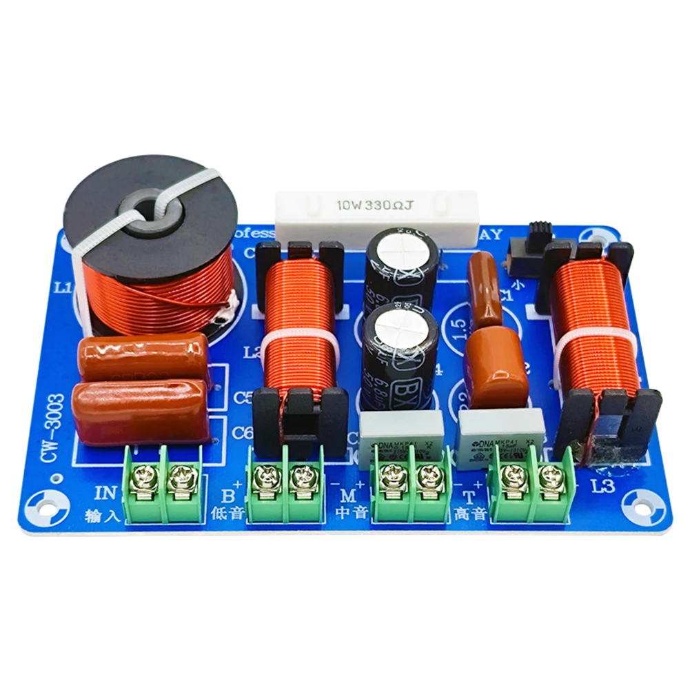 250W Frequency Divider Treble Medium Bass 3 Ways Speakers Filter Frequency Divider Adjustable for Home Theater Speaker Upgrade
250W Frequency Divider Treble Medium Bass 3 Ways Speakers Filter Frequency Divider Adjustable for Home Theater Speaker Upgrade