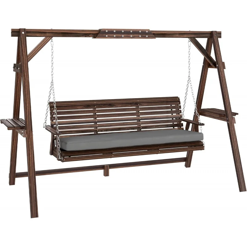 2026 New:3 Porch Swing with Stand, Wooden Patio Swing Chair with Cushion, Side Trays and Metal Chains, Outdoor Ben
2026 New:3 Porch Swing with Stand, Wooden Patio Swing Chair with Cushion, Side Trays and Metal Chains, Outdoor Ben