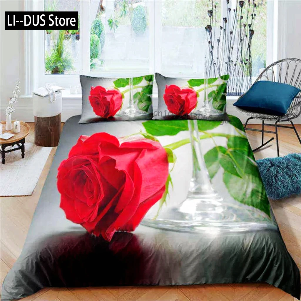 Red Rose Duvet Cover Set For Kids Girls Polyester Leopard Print Comforter Cover Queen Red Floral Petal Pattern Twin Bedding Set
Red Rose Duvet Cover Set For Kids Girls Polyester Leopard Print Comforter Cover Queen Red Floral Petal Pattern Twin Bedding Set