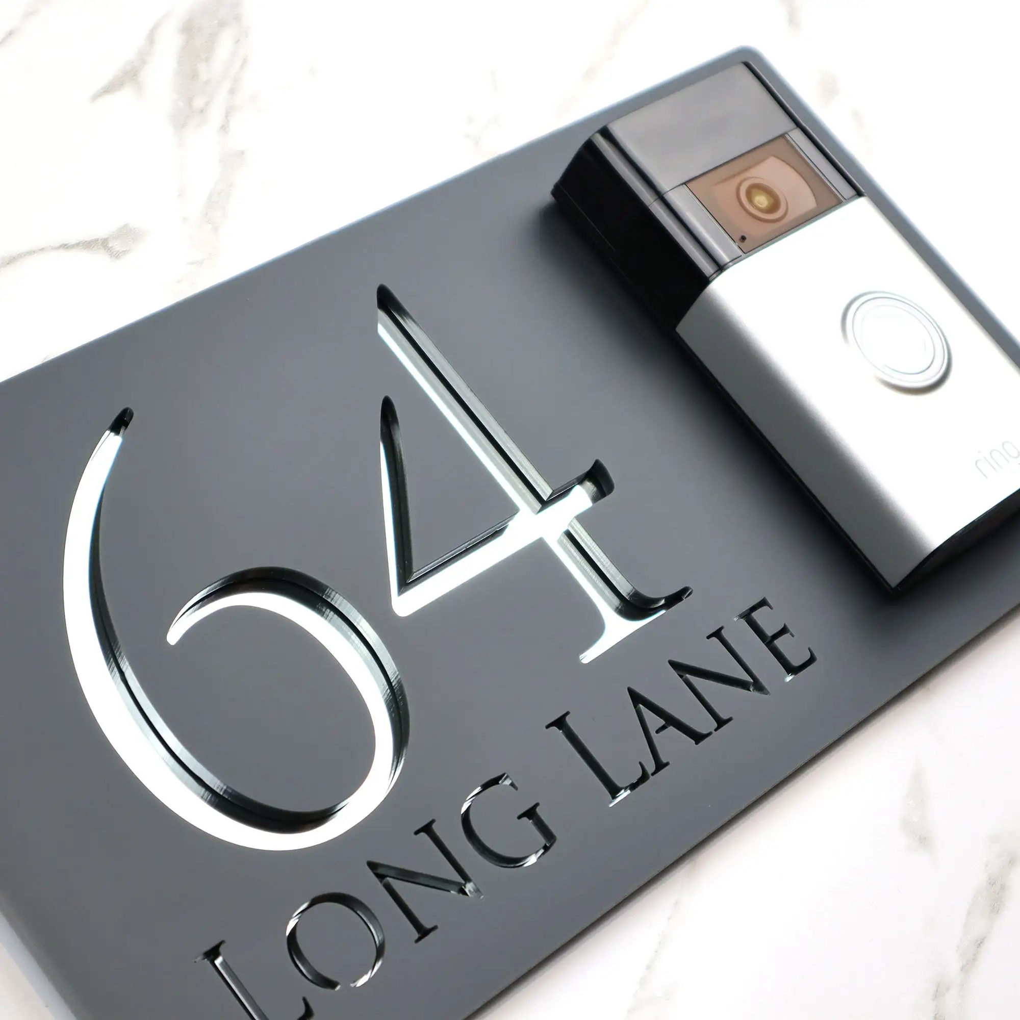 Big Size Custom Ring Nest Video Wifi Bell Mounting Plate Laser Cut Matt Black & Silver Mirror Floating House Sign
Big Size Custom Ring Nest Video Wifi Bell Mounting Plate Laser Cut Matt Black & Silver Mirror Floating House Sign