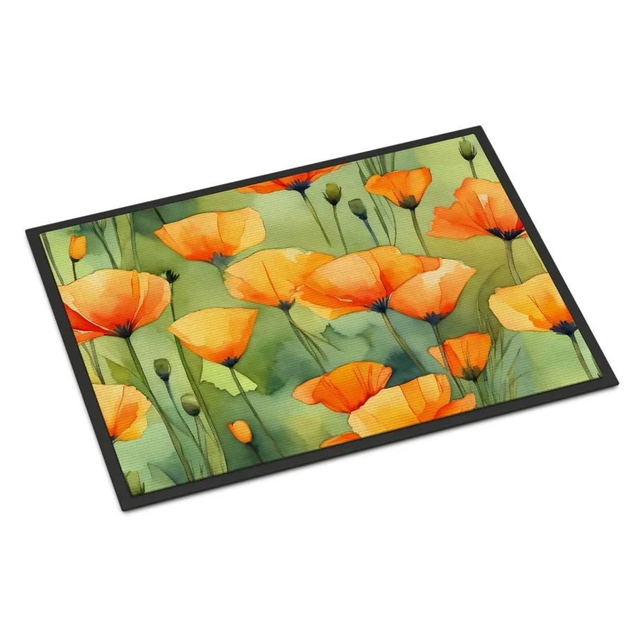 California California Poppies in Watercolor Doormat Front Door Mat Indoor Outdoor Rugs for Entryway Non Slip Washable Low Pile
California California Poppies in Watercolor Doormat Front Door Mat Indoor Outdoor Rugs for Entryway Non Slip Washable Low Pile