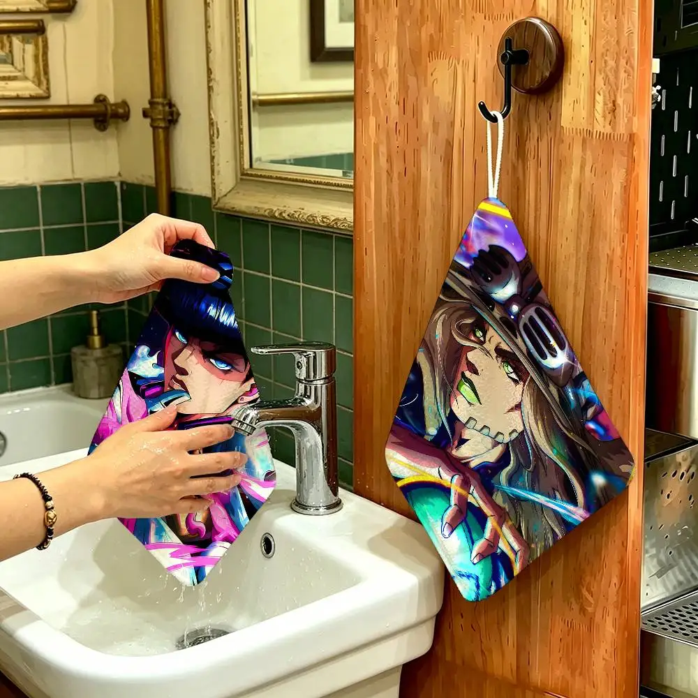 JoJo Bizarre Adventure Cute Anime Polyester Cotton Hand Wiping Towel with Hanging Loop, Lightweight for Home and Commercial Use
JoJo Bizarre Adventure Cute Anime Polyester Cotton Hand Wiping Towel with Hanging Loop, Lightweight for Home and Commercial Use