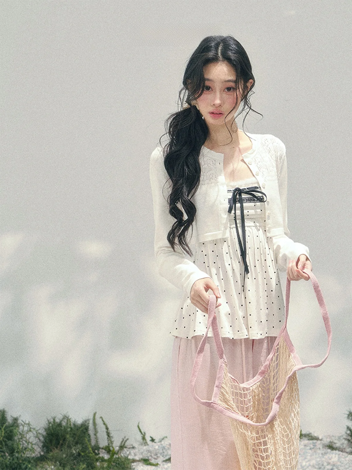 Women's Polka Dot Lace T-Shirt Brandy Style Spring Design Casual Slim Fit Long Sleeve round Neck Two Piece Set Top
Women's Polka Dot Lace T-Shirt Brandy Style Spring Design Casual Slim Fit Long Sleeve round Neck Two Piece Set Top