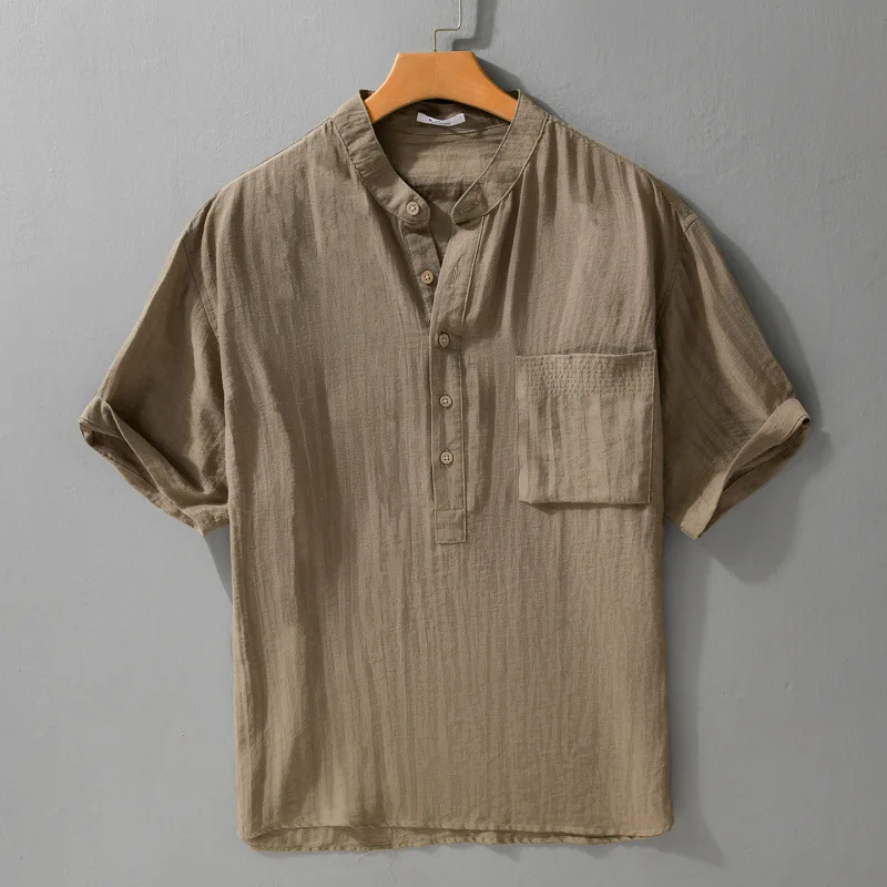 Japanese Retro Men Short Sleeve T-shirts Summer Tops for Men Beachwear Tees Casual Stand Collar T Shirt Dropped Shoulder Sleeves
Japanese Retro Men Short Sleeve T-shirts Summer Tops for Men Beachwear Tees Casual Stand Collar T Shirt Dropped Shoulder Sleeves
