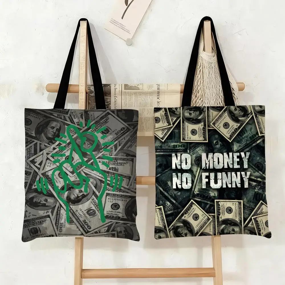 No Money No Funny Storage Bags Canvas Tote Bag Large Capacity Double-Sided Print Reusable Shopping Bag Eco-Friendly Shoulder Bag
No Money No Funny Storage Bags Canvas Tote Bag Large Capacity Double-Sided Print Reusable Shopping Bag Eco-Friendly Shoulder Bag