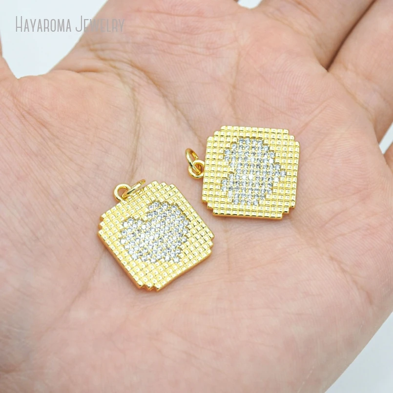 5Pcs Copper Geometric Square Hearts Heart Shape Point Gold Color Metal Cubic Zirconia Gift For Her Jewelry Charms
5Pcs Copper Geometric Square Hearts Heart Shape Point Gold Color Metal Cubic Zirconia Gift For Her Jewelry Charms
