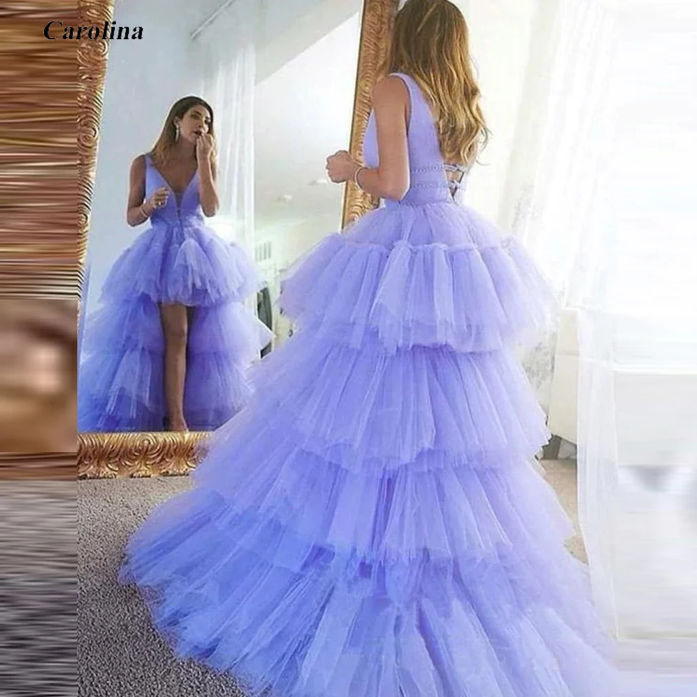 V-Neck Ruched Prom Gown A-Line Tulle High Low Tiered Occasion Dress Robe De Soirée Women Elegant Long Evening Party Dress
V-Neck Ruched Prom Gown A-Line Tulle High Low Tiered Occasion Dress Robe De Soirée Women Elegant Long Evening Party Dress