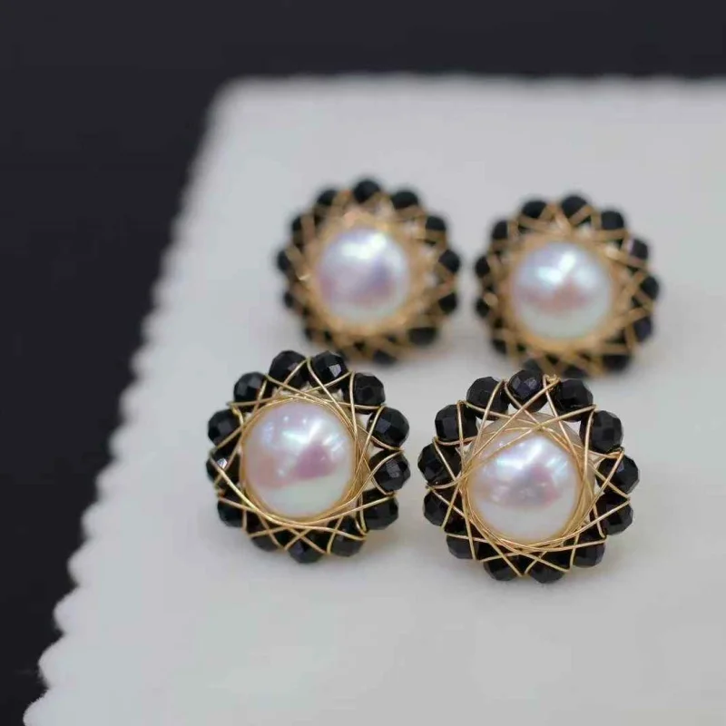 SGARIT 14k Gold Filled Black Spinel Stud Earrings for Women Natural Freshwater Pearl Earrings Party Banquet Dress Jewelry Gift
SGARIT 14k Gold Filled Black Spinel Stud Earrings for Women Natural Freshwater Pearl Earrings Party Banquet Dress Jewelry Gift