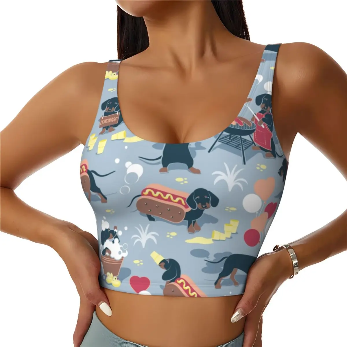 Custom Dachshund Dogs Workout Crop Tank Tops Women Sausage Wiener Badger Running Sports Bras
Custom Dachshund Dogs Workout Crop Tank Tops Women Sausage Wiener Badger Running Sports Bras