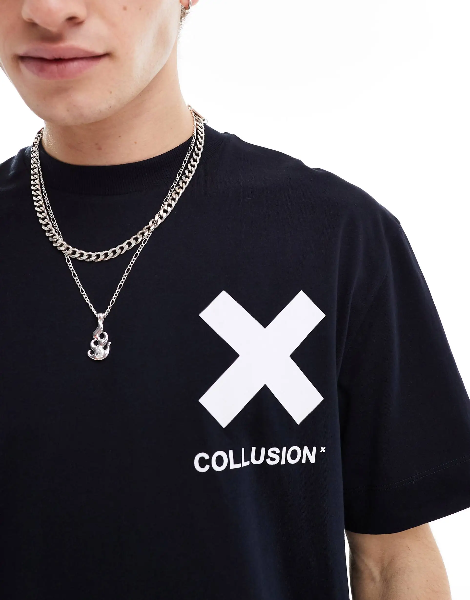 COLLUSION Unisex X Logo Cotton T-shirt Peripheral Pattern Printing Summer Luxury Brand Cotton Men's and Women's T-shirts Couple
COLLUSION Unisex X Logo Cotton T-shirt Peripheral Pattern Printing Summer Luxury Brand Cotton Men's and Women's T-shirts Couple