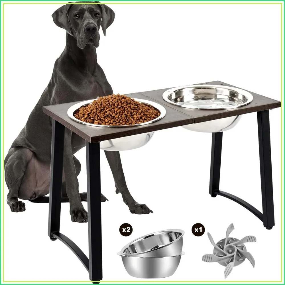 Elevated Dog Bowls for Large Dogs, 16" Tall Raised Feeder with 2x3000ML Stainless Steel Bowls and Slow Feeder, Heavy-Duty Set
Elevated Dog Bowls for Large Dogs, 16" Tall Raised Feeder with 2x3000ML Stainless Steel Bowls and Slow Feeder, Heavy-Duty Set
