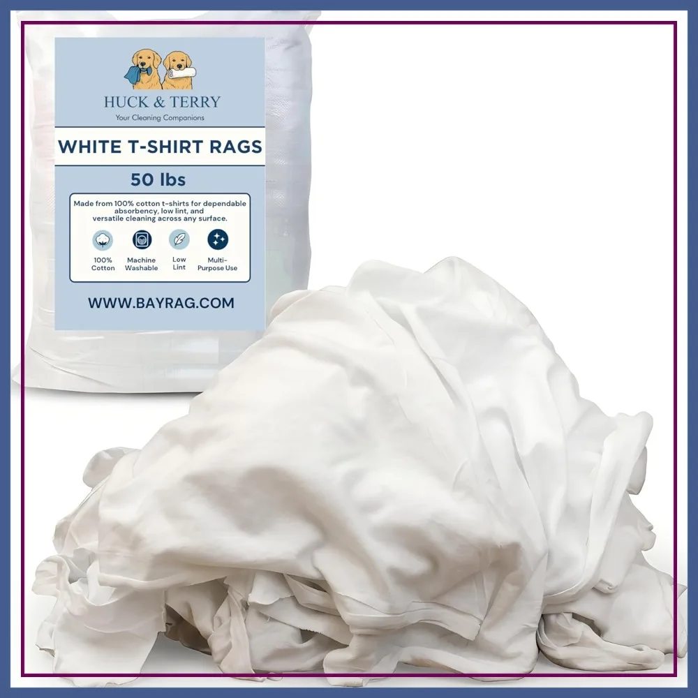 Bulk 50 LBS Cotton Paint Rags, Lint Free Absorbent Shop Towels, 18x18 in, Multipurpose for Auto, Kitchen, Staining
Bulk 50 LBS Cotton Paint Rags, Lint Free Absorbent Shop Towels, 18x18 in, Multipurpose for Auto, Kitchen, Staining