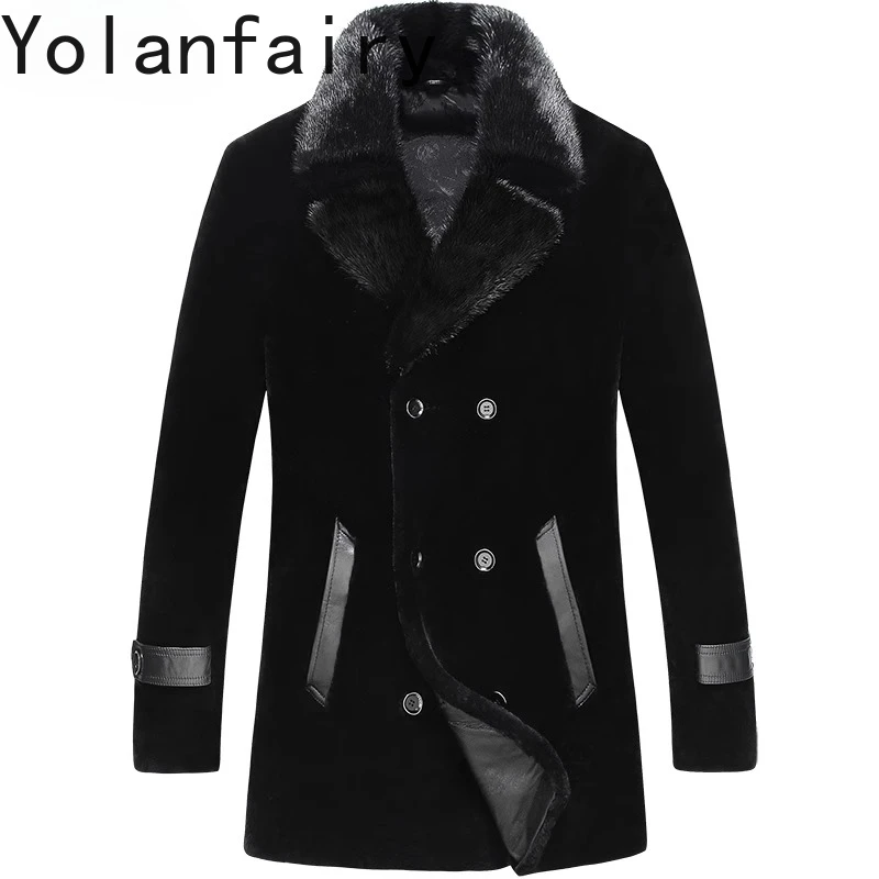 YOLANFAIRY New 100% Wool Coats for Man 2025 Winter Mid-length Sheep Shearing Jacket Mens Coats Mink Fur Collar chaquetas hombre
YOLANFAIRY New 100% Wool Coats for Man 2025 Winter Mid-length Sheep Shearing Jacket Mens Coats Mink Fur Collar chaquetas hombre