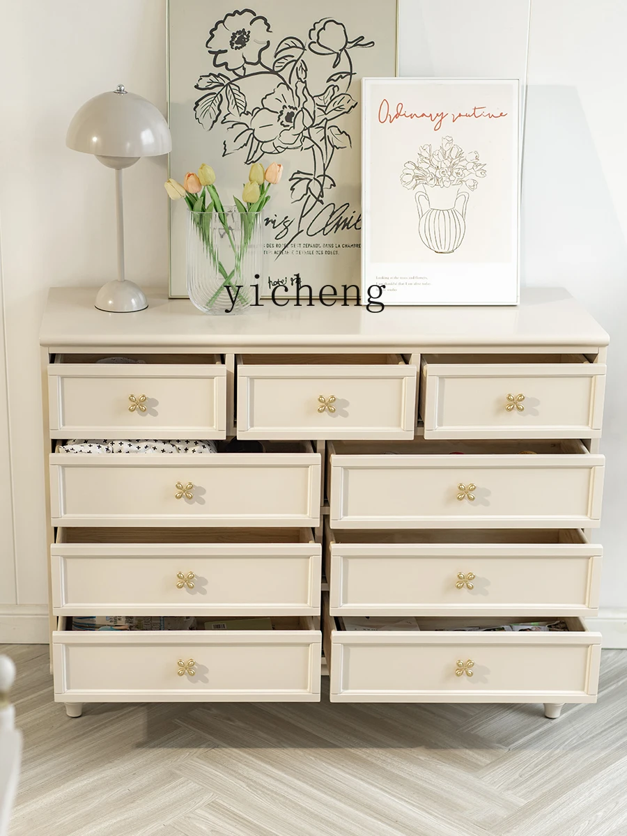 Zc Cream Style Nine-Drawer Cabinet Bedroom Locker of Bed End Minimalist Side Cabinet Living Room Solid Wood Chest of Drawer
Zc Cream Style Nine-Drawer Cabinet Bedroom Locker of Bed End Minimalist Side Cabinet Living Room Solid Wood Chest of Drawer