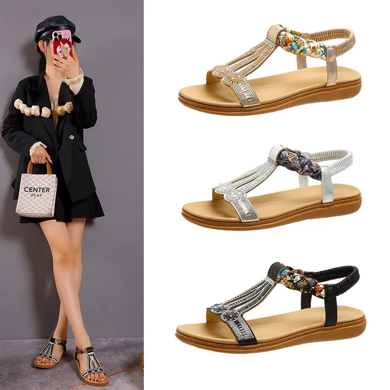 2023 Hot Sale Shoes for Women Ankle Strap Women's Sandals Summer Elastic Band Dress Sandals Women Casual Round Toe Flat Shoes
2023 Hot Sale Shoes for Women Ankle Strap Women's Sandals Summer Elastic Band Dress Sandals Women Casual Round Toe Flat Shoes